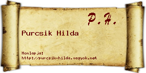Purcsik Hilda névjegykártya